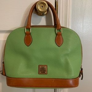 Dooney & Bourke Green Leather Bowling Bag